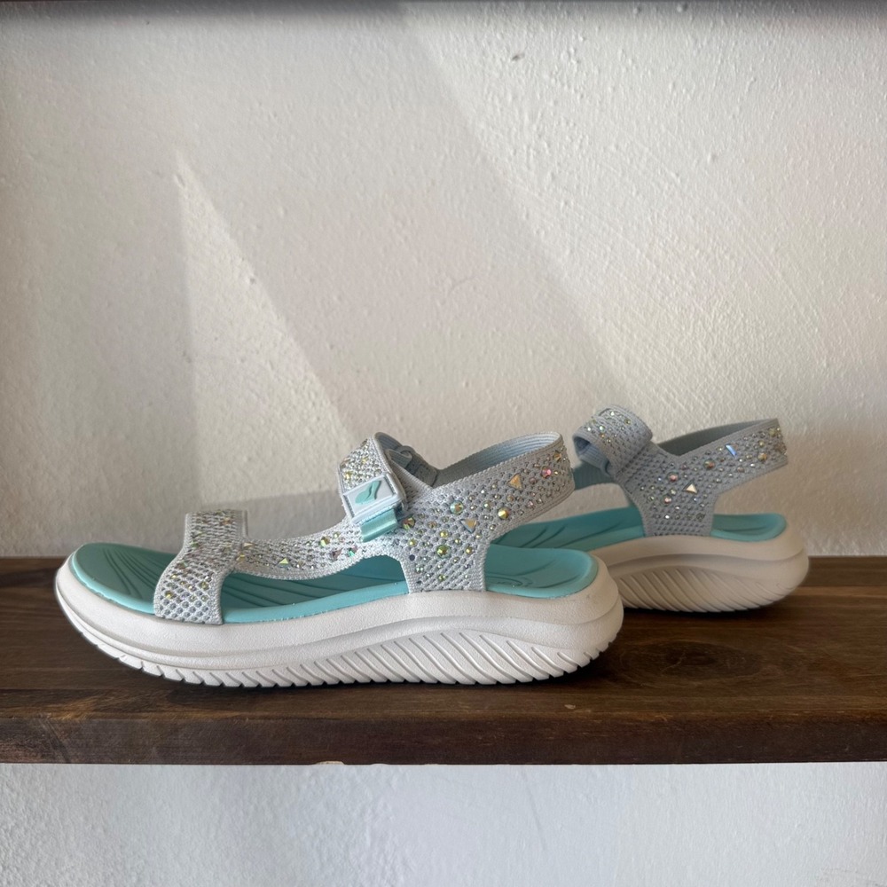 Skechers Ultra Flex 3.0 Girls Rhinestone Sandals Youth Size 1 See Measurement - Picture 6 of 14